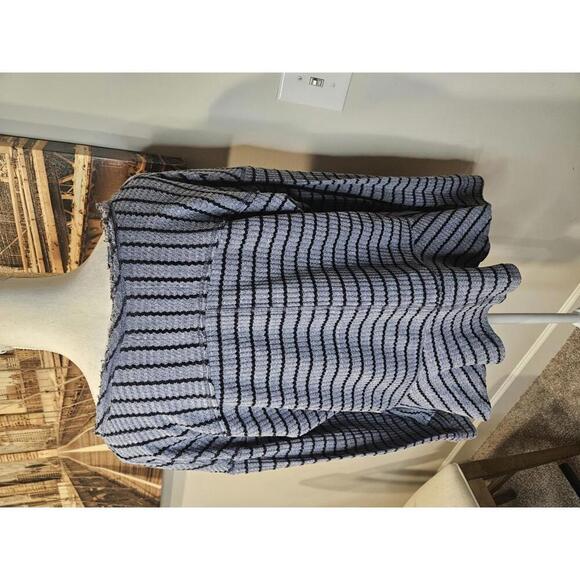 "We The Free" Casual Striped Distressed Edge Peplum Top #183 - Picture 3 of 8